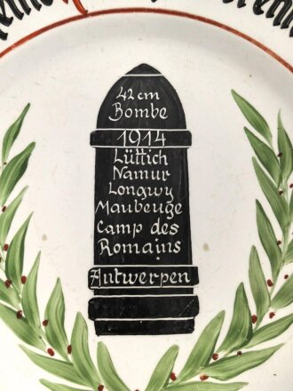 1.Weltkrieg, patriotischer Steingutteller "Krupsche...