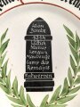 1.Weltkrieg, patriotischer Steingutteller "Krupsche Kanonen..." Durchmesser 24 cm, Randschäden