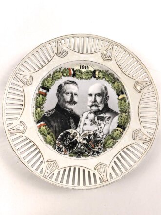 1.Weltkrieg, patriotischer Porzellanteller "Kaiser...