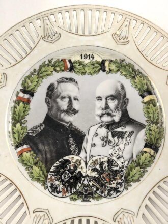 1.Weltkrieg, patriotischer Porzellanteller "Kaiser...