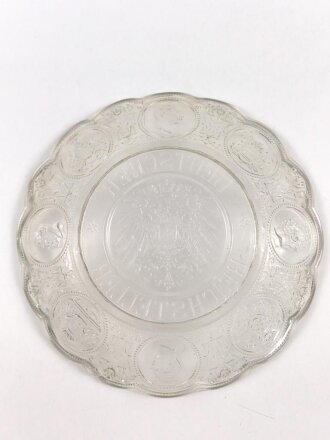 1.Weltkrieg, patriotischer Glasteller "Deutscher Reichsteller" Durchmesser 23,5 cm