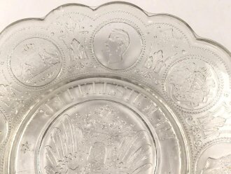 1.Weltkrieg, patriotischer Glasteller "Deutscher Reichsteller" Durchmesser 23,5 cm