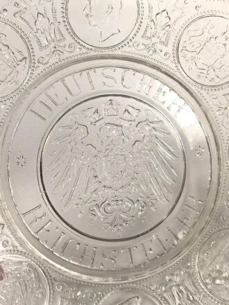 1.Weltkrieg, patriotischer Glasteller "Deutscher Reichsteller" Durchmesser 23,5 cm