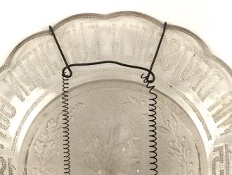 Patriotischer Glasteller "Wir Deutschen fürchten Gott, sonst nichts auf dieser Welt 1815-1895" Durchmesser 23 cm