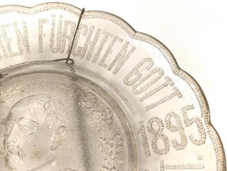 Patriotischer Glasteller "Wir Deutschen fürchten Gott, sonst nichts auf dieser Welt 1815-1895" Durchmesser 23 cm
