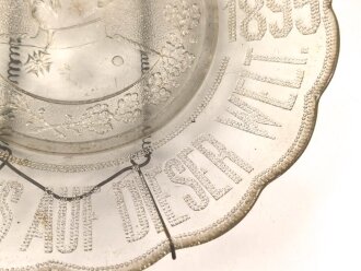Patriotischer Glasteller "Wir Deutschen fürchten Gott, sonst nichts auf dieser Welt 1815-1895" Durchmesser 23 cm