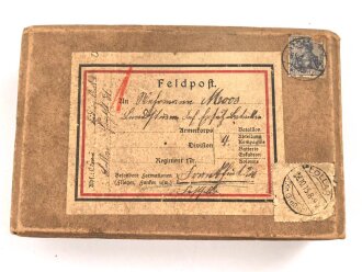 1.Weltkrieg,  leeres Feldpostpaket, Maße etwa 12 x 18 x 4cm