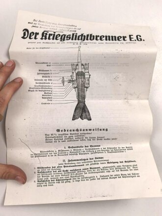 1.Weltkrieg, Leere Umverpackung zum Spiritus " Kriegslicht Brenner H.S."
