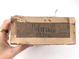 1.Weltkrieg, patriotische Zigarrenverpackung " Deutsche Flotte" Maße etwa 13 x 22 x 6cm, ungereinigt