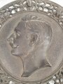 Kaiserreich und 1.Weltkrieg, patriotischer Eisenguß Wandschmuck, Darstellend Wilhelm II. Durchmesser 18cm, guter Zustand