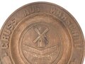 1.Weltkrieg, hölzerner Wandschmuck " Gruss aus Warschau 1914-1918" Durchmesser 17cm