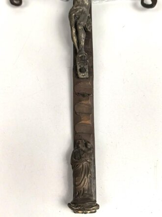 1.Weltkrieg, patriotisches, christliches Kreuz aus Granatführungsbändern und Infanteriegeschossen. Gesamthöhe 24cm