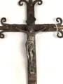 1.Weltkrieg, patriotisches, christliches Kreuz aus Granatführungsbändern und Infanteriegeschossen. Gesamthöhe 24cm