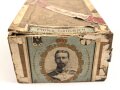 1.Weltkrieg, patriotische Zigarrenverpackung " Prinz Heinrich" Maße etwa 12 x 19 x 8cm. defekt, ungereinigt