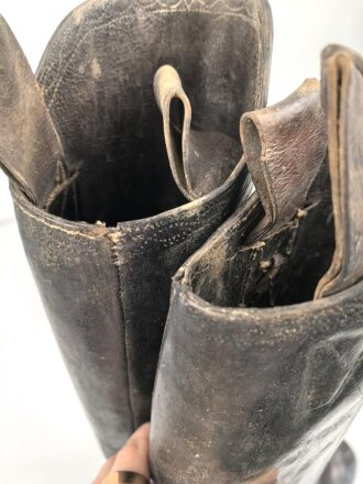 Kaiserreich und 1. Weltkrieg, paar Stiefel für berittene Mannschaften. In gutem Zustand, Kammerqualität, Sohlenlänge 28,5cm