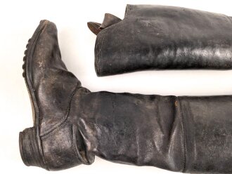 Kaiserreich und 1. Weltkrieg, paar Stiefel für berittene Mannschaften. In gutem Zustand, Kammerqualität, Sohlenlänge 28,5cm