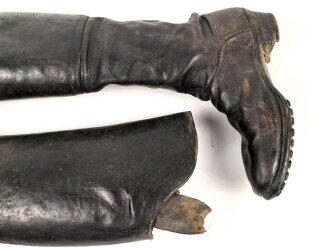 Kaiserreich und 1. Weltkrieg, paar Stiefel für berittene Mannschaften. In gutem Zustand, Kammerqualität, Sohlenlänge 28,5cm
