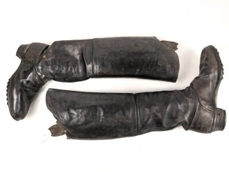 Kaiserreich und 1. Weltkrieg, paar Stiefel für berittene Mannschaften. In gutem Zustand, Kammerqualität, Sohlenlänge 28,5cm