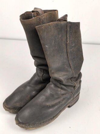 Paar Stiefel Mannschaftsstiefel mit Holzsohle,...