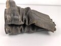 Paar Stiefel Mannschaftsstiefel mit Holzsohle, höchstwahrseinlich aus der zeit des 1. Weltkrieg. Ungereinigt, Sohlenlänge knapp 31cm