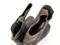 Paar Stiefel Mannschaftsstiefel mit Holzsohle, höchstwahrseinlich aus der zeit des 1. Weltkrieg. Ungereinigt, Sohlenlänge knapp 31cm