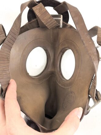 Belgien 2.Weltkrieg, Gasmaske S.B.A. L.702. Gummi weich