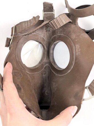 Belgien 2.Weltkrieg, Gasmaske S.B.A. L.702. Gummi weich