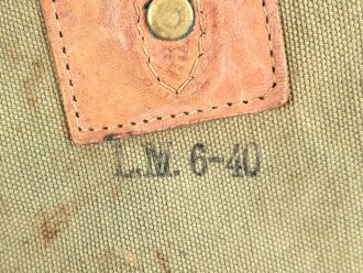 Frankreich 2. Weltkrieg, Gasmaskentasche/Musette für ANP31 , datiert 1940, gebraucht