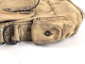 Frankreich 2. Weltkrieg, Gasmaskentasche/Musette für ANP31 , datiert 1940, gebraucht