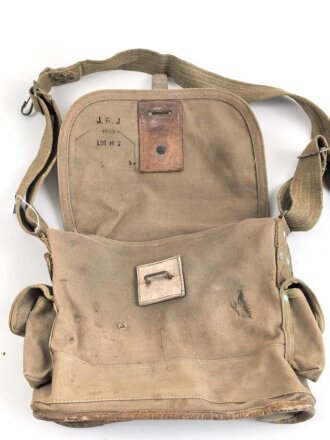 Frankreich 2. Weltkrieg, Gasmaskentasche/Musette für ANP31 , datiert 1939, gebraucht