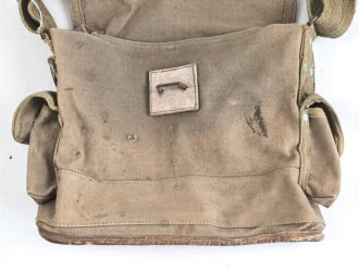 Frankreich 2. Weltkrieg, Gasmaskentasche/Musette für ANP31 , datiert 1939, gebraucht