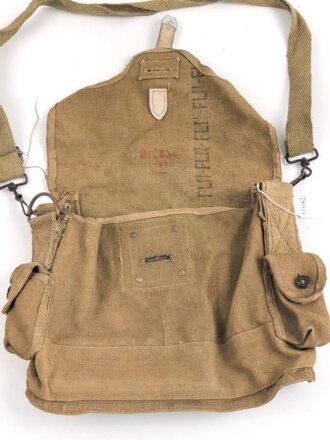 Frankreich 2. Weltkrieg, Gasmaskentasche/Musette für ANP31 , datiert 1938?, gebraucht