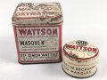 Belgien, zwei Blechdosen für Gasmaske Wattson Modell 2
