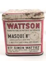 Belgien, zwei Blechdosen für Gasmaske Wattson Modell 2