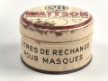 Belgien, zwei Blechdosen für Gasmaske Wattson Modell 2