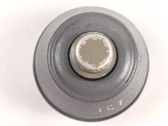 Belgien Gasmaske L-702 mit Filter in Bereitschaftsbüchse, Originallack