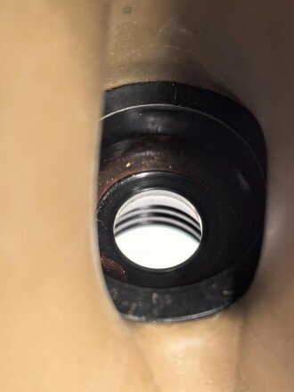 Belgien Gasmaske L-702 mit Filter in Bereitschaftsbüchse, Originallack