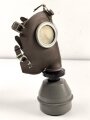 Belgien Gasmaske L-702 mit Filter in Bereitschaftsbüchse, Originallack
