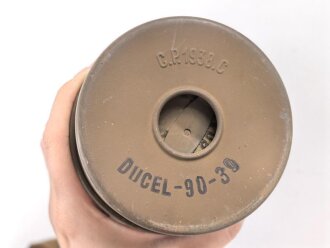 Frankreich 2.Weltkrieg , Gasmaske TC38 mit Filter in Bereitschaftsdose. Originallack