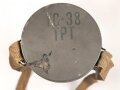 Frankreich 2.Weltkrieg , Gasmaske TC38 mit Filter in Bereitschaftsdose. Originallack