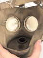Frankreich 2.Weltkrieg , Zivilschutzmaske Salvator mit Filter, dieser datiert 1940. Gummi weich