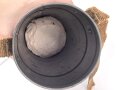 Frankreich 2.Weltkrieg , Gasmaske für Zivilbevölkerung Modell TC38 Securit B,  datiert 1940. Gummi weich. Mit Filter, in Bereitschaftsbüchse