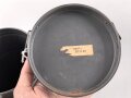 Frankreich 2.Weltkrieg , Gasmaske für Zivilbevölkerung Modell TC38 Securit B,  datiert 1940. Gummi weich. Mit Filter, in Bereitschaftsbüchse