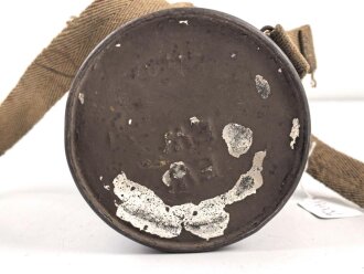 Frankreich 1.Weltkrieg , Bereitschaftsbüchse zur Gasmaske A.R.S. (Appareil Respiratoire Spécial) Originallack