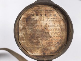 Frankreich 1.Weltkrieg , Bereitschaftsbüchse zur Gasmaske A.R.S. (Appareil Respiratoire Spécial) Originallack