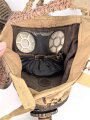 Frankreich 2.Weltkrieg , Gasmaske A.N.P. T 31 (Appareil Normal de Protection Type 31) mit Schlauch und Filter. Guter Zustand
