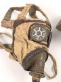 Frankreich 2.Weltkrieg , Gasmaske A.N.P. T 31 (Appareil Normal de Protection Type 31) mit Schlauch und Filter. Guter Zustand