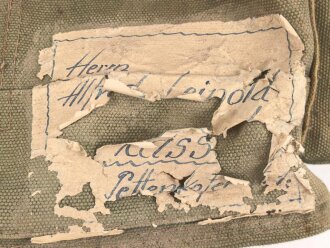 Frankreich 2. Weltkrieg, Gasmaskentasche/Musette für ANP31 , datiert 1940, gebraucht