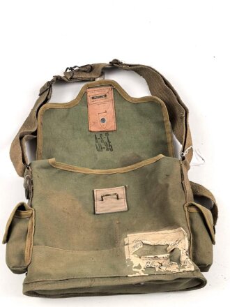 Frankreich 2. Weltkrieg, Gasmaskentasche/Musette für ANP31 , datiert 1940, gebraucht