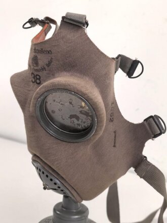 Tschechoslowakei 2.Weltkrieg, Gasmaske VZ35 mit Filter